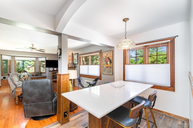 1107 Covedale Ave, Cincinnati, OH 45238 - dining space featuring light wood-style flooring and ceiling fan