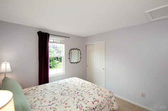 6711 Bayberry Ct, Hamilton Twp, OH 45039 - bedroom featuring carpet flooring, a closet, and attic access