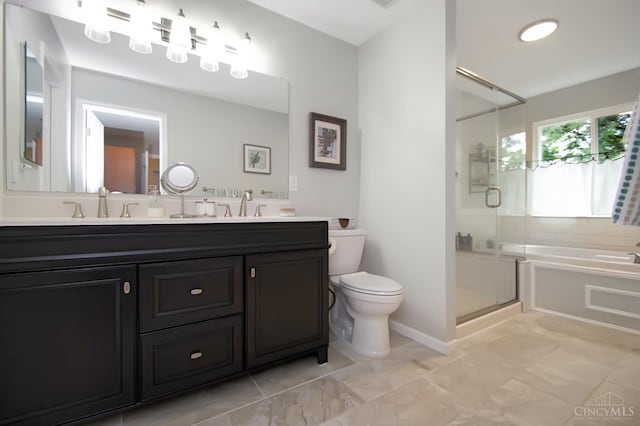 6711 Bayberry Ct, Hamilton Twp, OH 45039 - full bath with double vanity, a stall shower, and a bath