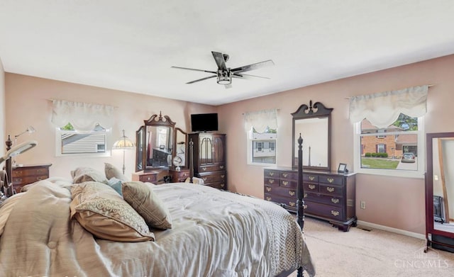 5817 Countryview Ter, Delhi Twp, OH 45233 - bedroom with light colored carpet and ceiling fan