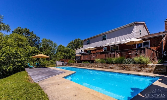 5817 Countryview Ter, Delhi Twp, OH 45233 - view of swimming pool with a wooden deck