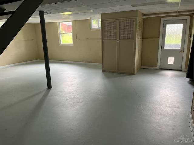 2035 Miles Rd, Cincinnati, OH 45231 - below grade area featuring a paneled ceiling