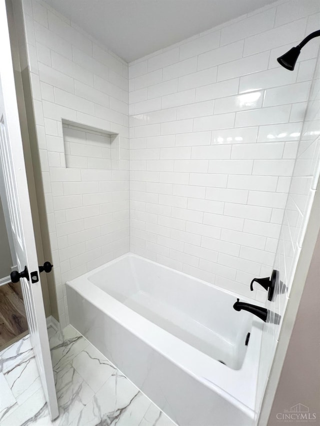 176 Lakeview Dr, Monroe, OH 45044 - full bathroom with marble look tiles and shower / bath combination