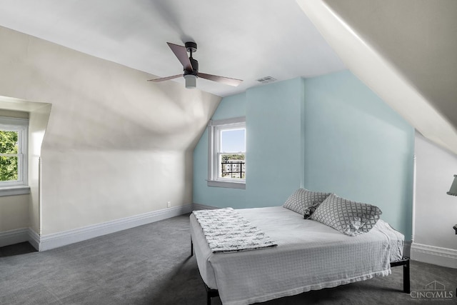2153 Sinton Ave, Cincinnati, OH 45206 - bedroom featuring carpet, vaulted ceiling, and ceiling fan