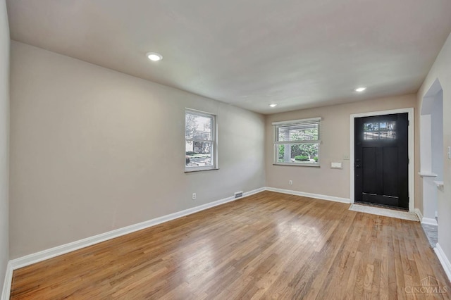 7866 Stillwell Rd, Cincinnati, OH 45237 - entryway with light wood-type flooring and recessed lighting