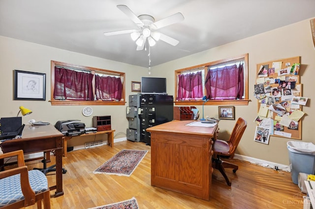 600 Kathryn Dr, Wilmington, OH 45177 - home office with light wood-type flooring and a ceiling fan