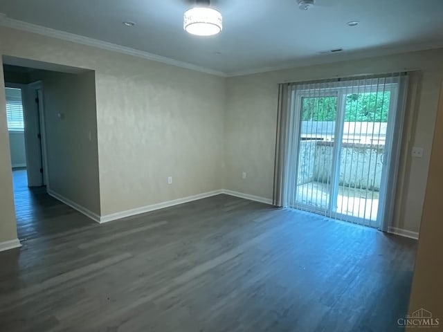 1605 W Augusta Blvd Unit 180, Fairfield, OH 45014 - empty room with dark wood-style flooring and ornamental molding