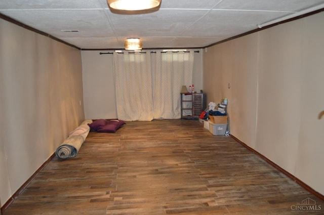 11528 Kenn Rd, Forest Park, OH 45240 - finished basement featuring wood finished floors and ornamental molding