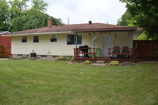 11528 Kenn Rd, Forest Park, OH 45240 - rear view of property featuring a wooden deck and a chimney
