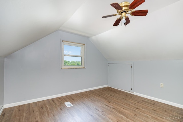 1127 Anderson Fry, Delhi Twp, OH 45238 - additional living space featuring wood finished floors, lofted ceiling, and a ceiling fan