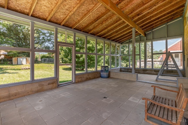 1127 Anderson Fry, Delhi Twp, OH 45238 - unfurnished sunroom featuring lofted ceiling