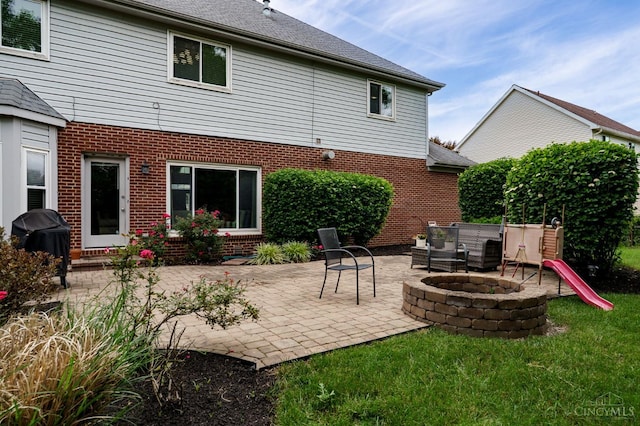 5088 Harvestdale Dr, Mason, OH 45040 - view of patio / terrace featuring a fire pit and grilling area