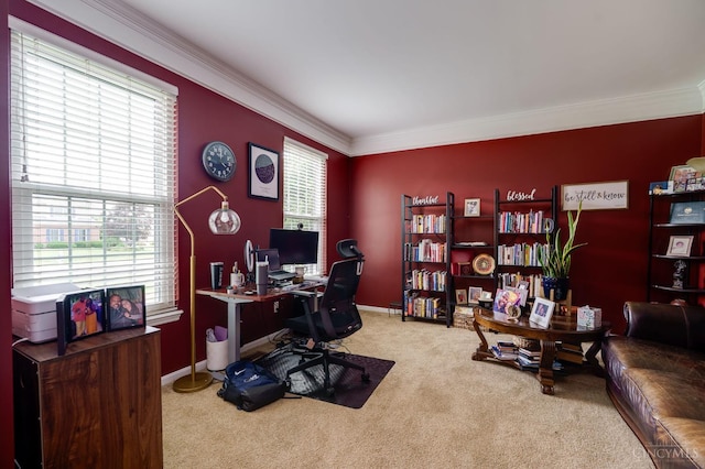 5088 Harvestdale Dr, Mason, OH 45040 - carpeted office space featuring ornamental molding and baseboards