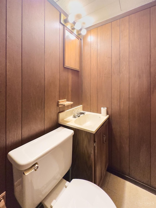 4321 Delhi, Delhi Twp, OH 45238 - half bathroom with vanity and wooden walls