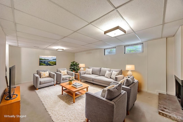 10854 Ponds Ln Unit 8, Sycamore Twp, OH 45242 - living area featuring a paneled ceiling and carpet flooring