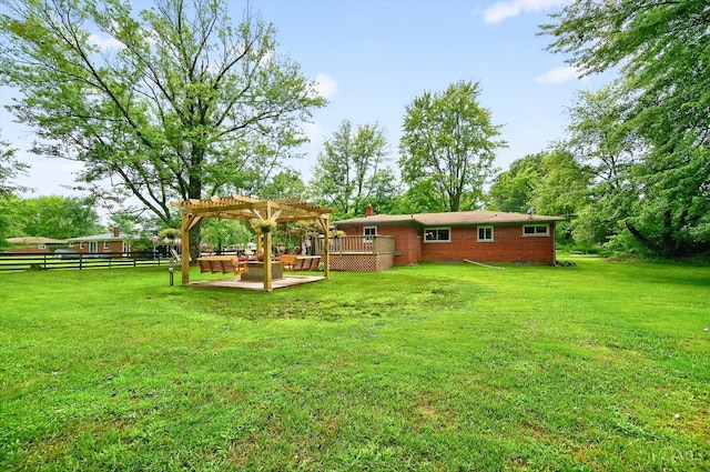 5744 Melody Ln, Milford, OH 45150 - view of yard with a pergola, a deck, and a patio area