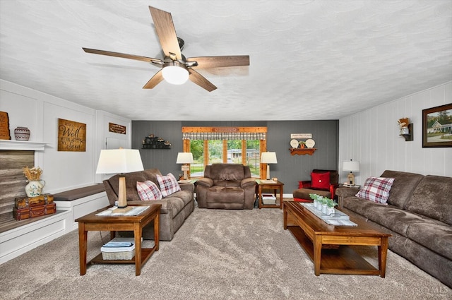 5744 Melody Ln, Milford, OH 45150 - living room with a ceiling fan and carpet