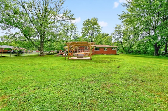 5744 Melody Ln, Milford, OH 45150 - view of yard with a pergola and a wooden deck