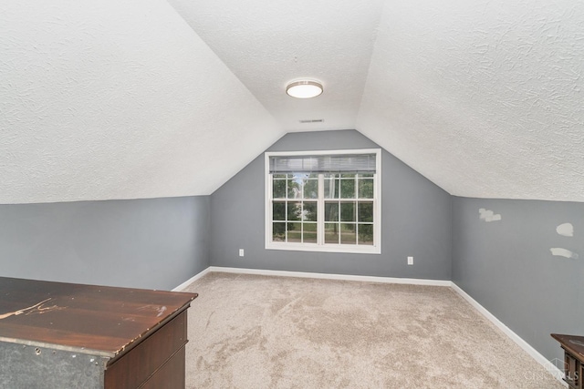 2033 Jackson Ln, Middletown, OH 45044 - additional living space featuring a textured ceiling, carpet floors, and lofted ceiling