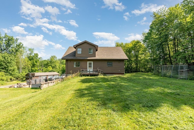 11818 Cloverlick Rd, Bethel, OH 45106 - rear view of house with a wooden deck