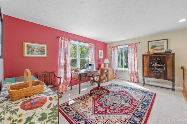6911 Cozaddale Rd, Goshen, OH 45122 - bedroom with carpet, a desk, radiator, and a textured ceiling