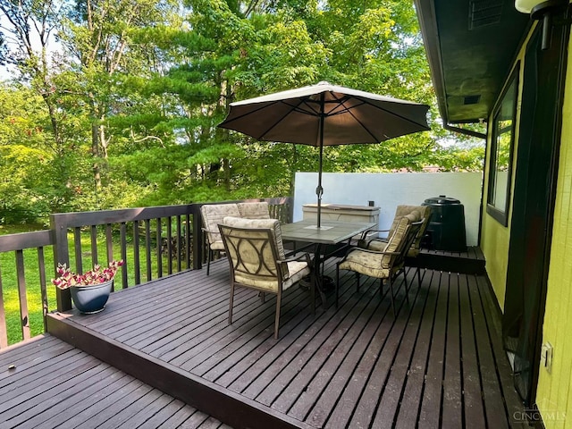 5674 Windsong Ln, Milford, OH 45150 - wooden terrace with outdoor dining space