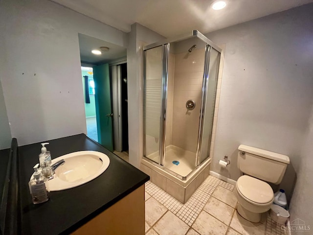 5674 Windsong Ln, Milford, OH 45150 - bathroom with vanity, a shower stall, and tile patterned flooring