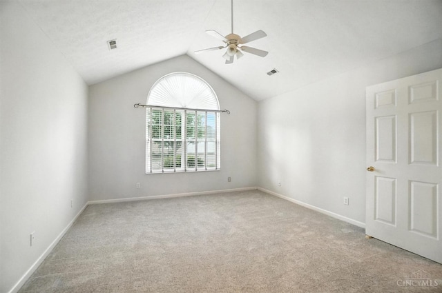 1300 Muirfield, Miami Twp, OH 45150 - spare room with a ceiling fan, carpet floors, and vaulted ceiling