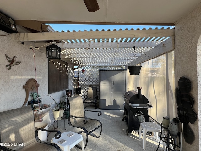 view of patio with a pergola