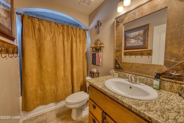 1430 Murphy Dr, Lake Havasu City, AZ 86404 - full bath with tile patterned floors, toilet, vanity, and shower / tub combo