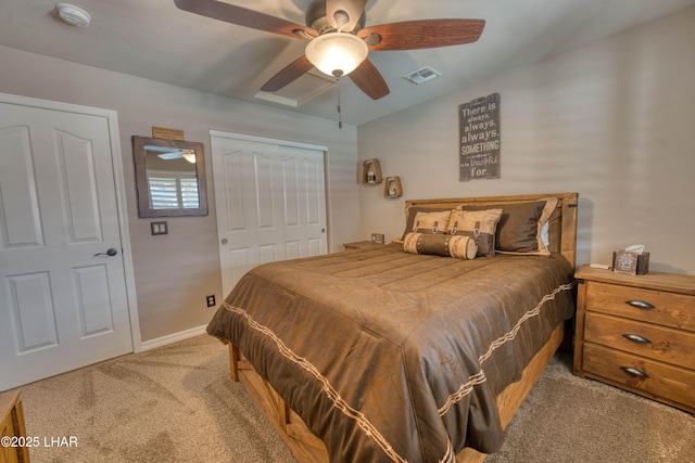 1430 Murphy Dr, Lake Havasu City, AZ 86404 - carpeted bedroom featuring ceiling fan, a closet, and baseboards