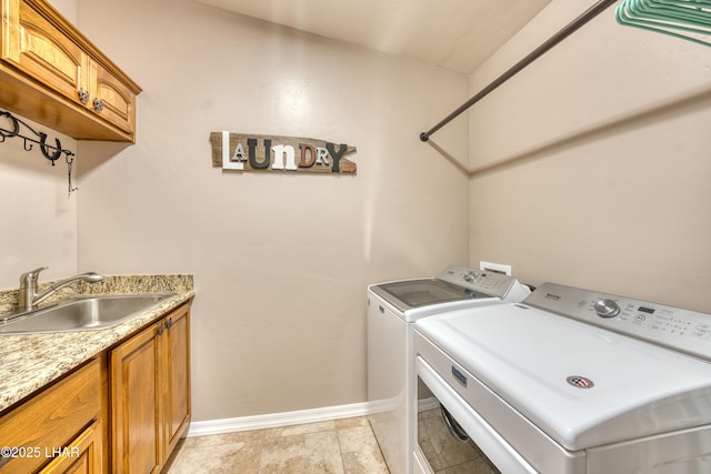 1430 Murphy Dr, Lake Havasu City, AZ 86404 - laundry room with separate washer and dryer, cabinet space, and baseboards