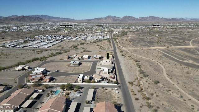 aerial view with a mountain view