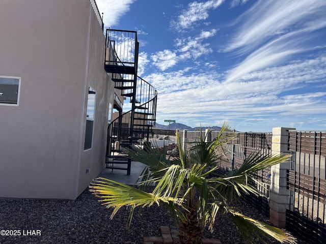 view of yard featuring stairs