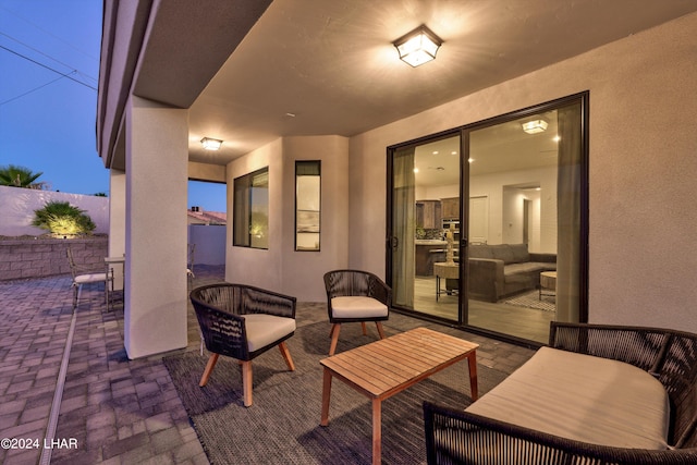 view of patio featuring outdoor lounge area