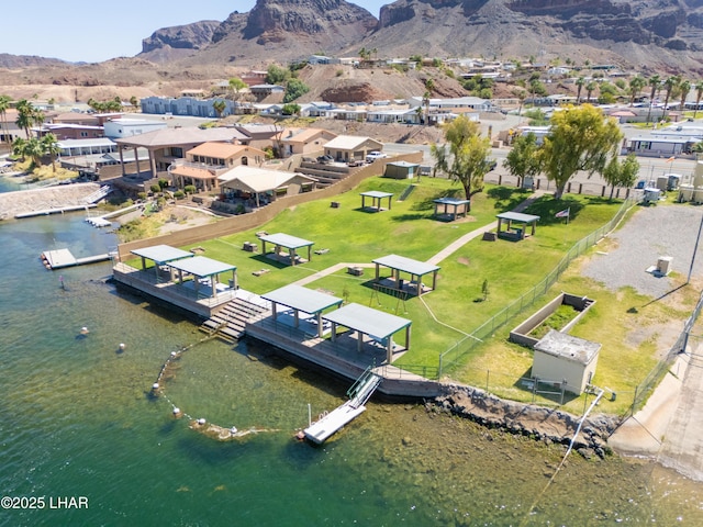37339 Buckskin Cir, Parker, AZ 85344 - aerial perspective of suburban area featuring a water and mountain view