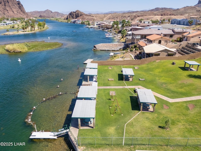 37339 Buckskin Cir, Parker, AZ 85344 - aerial perspective of suburban area featuring a water and mountain view