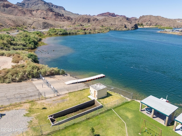 37339 Buckskin Cir, Parker, AZ 85344 - drone / aerial view of a water and mountain view