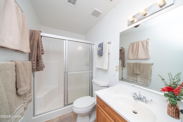 37339 Buckskin Cir, Parker, AZ 85344 - full bathroom with a stall shower, toilet, and vanity