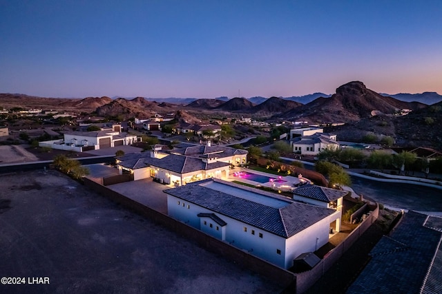 aerial view with a mountain view