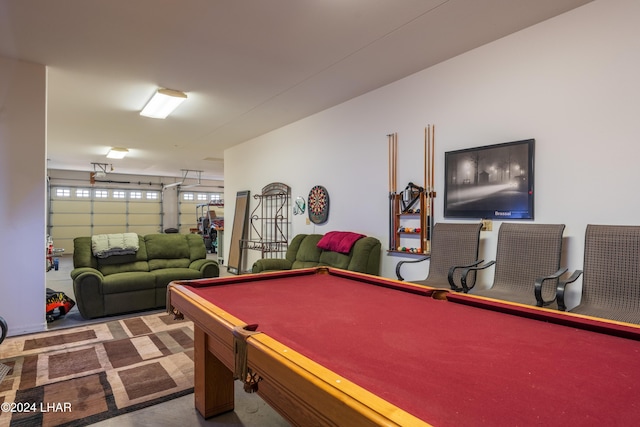 recreation room featuring pool table