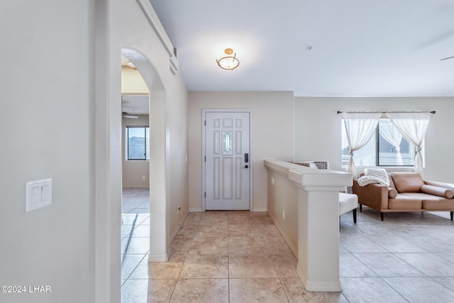 view of tiled entrance foyer