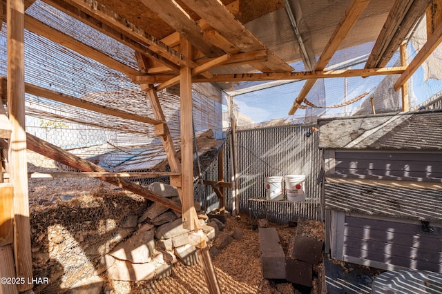 view of patio with an outdoor structure