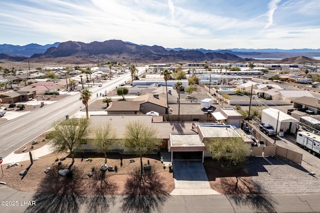 aerial view with a mountain view