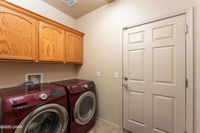 406 Noland Ct, Lake Havasu City, AZ 86403 - washroom featuring cabinet space, separate washer and dryer, and baseboards