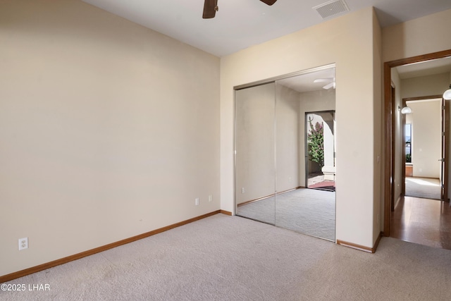 2620 Via Palma, Lake Havasu City, AZ 86406 - unfurnished bedroom with carpet flooring, a closet, and ceiling fan