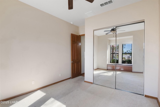2620 Via Palma, Lake Havasu City, AZ 86406 - unfurnished bedroom with carpet floors, a closet, and ceiling fan