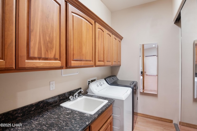 2620 Via Palma, Lake Havasu City, AZ 86406 - laundry room featuring cabinet space, washing machine and dryer, and light wood finished floors