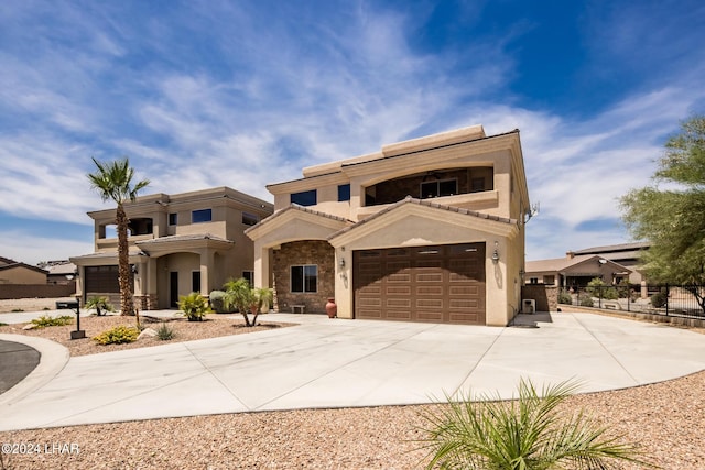 view of front of property featuring a garage