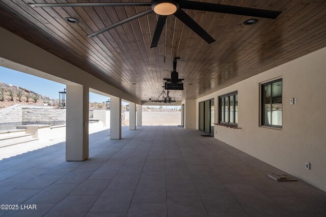 6724 Corte De Los Bueyes, Lake Havasu City, AZ 86404 - view of patio / terrace with ceiling fan and a mountain view